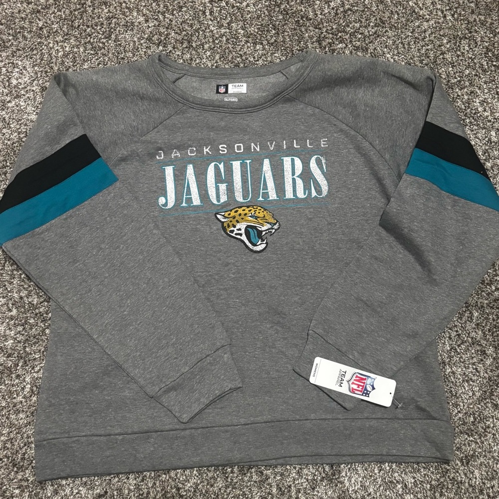 NFL Gray and Teal Jacksonville Jaguars Women's Sweater